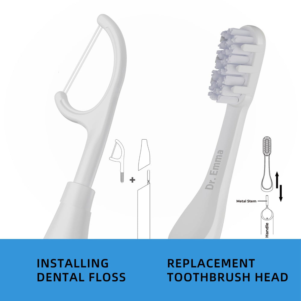 Flosser in use cleaning between teeth