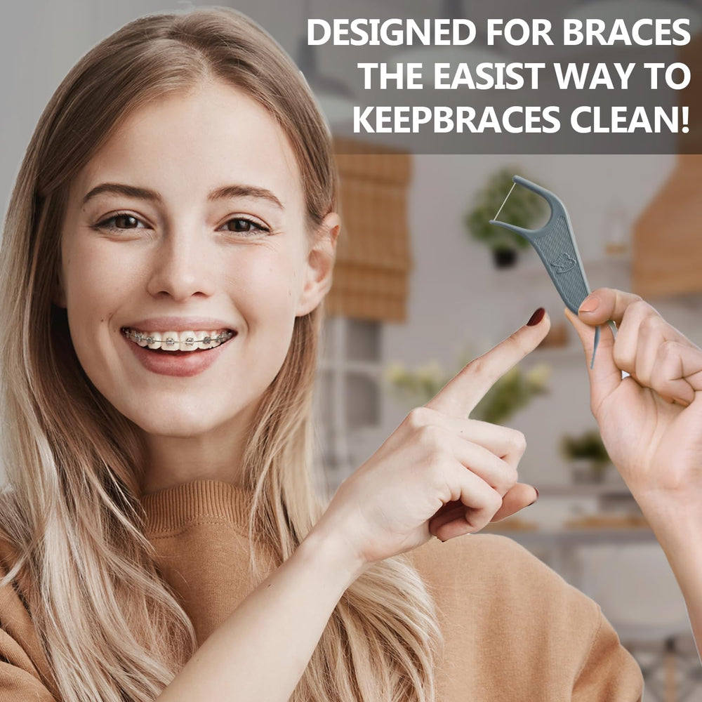 Two-pack box of Dr. Emma Orthodontic Flossers for braces