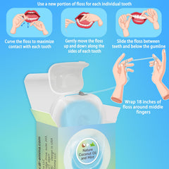 Blue Pack of 4 dental floss suitable for braces and sensitive gums