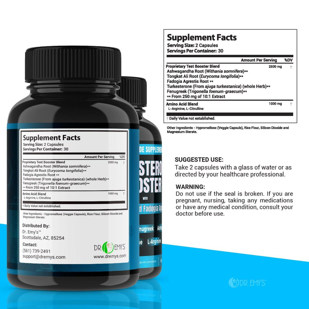 Dr. Emy's Fenugreek Turkesterone capsules highlight endurance and muscle mass potential