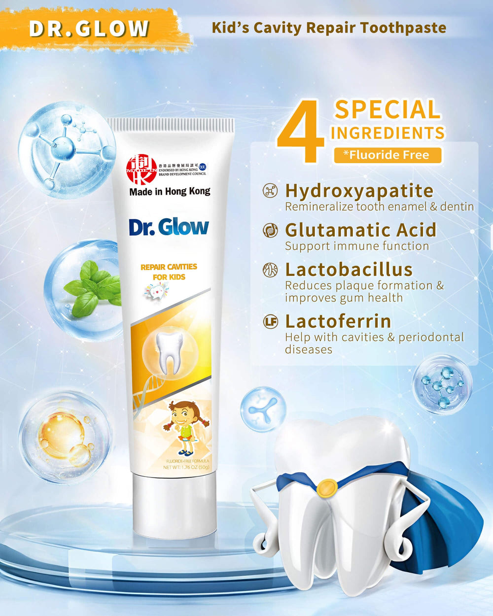 Hydroxyapatite-based kids toothpaste for enamel remineralization