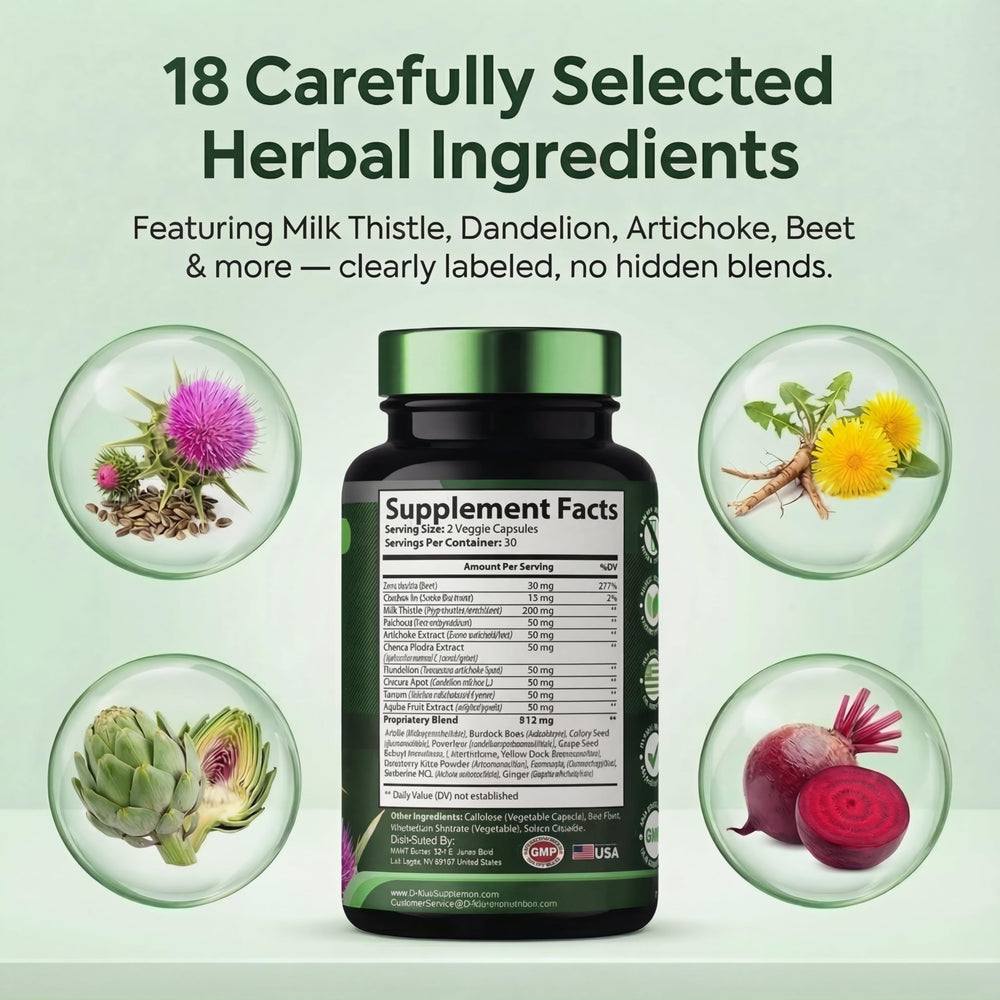 DR. MARTIN'S NUTRITION liver cleanse with artichoke and dandelion for digestion support.