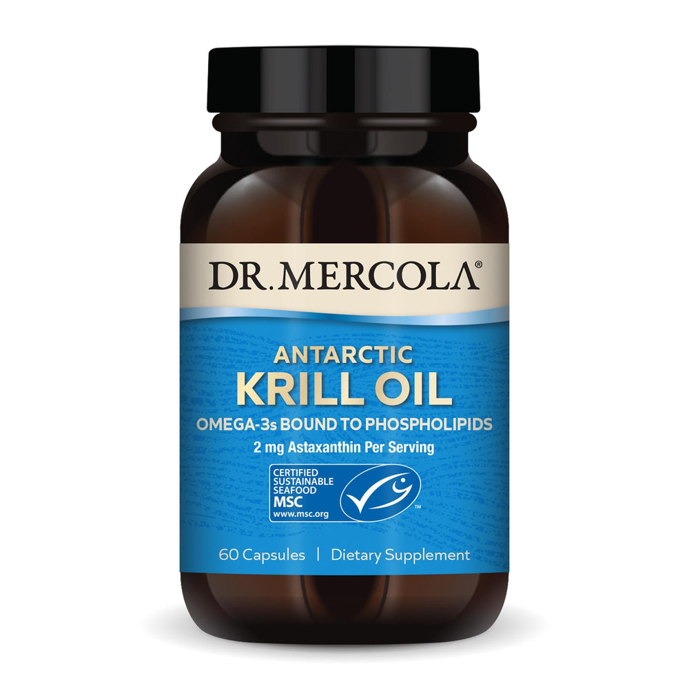 Dr. Mercola Antarctic Krill Oil bottle, 1000 mg, 60 capsules