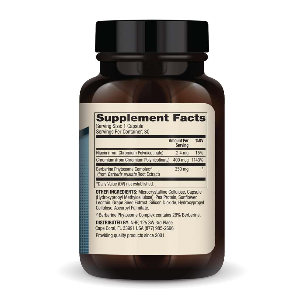 Close-up of Biothin Berberine with Chromium capsules