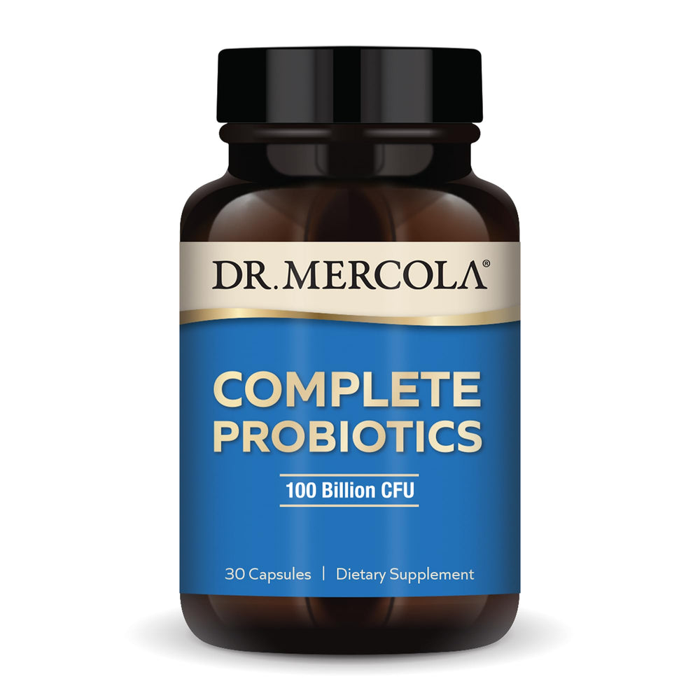 Dr. Mercola Complete Probiotics bottle with label
