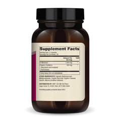 Urinary tract health supplement bottle on white background
