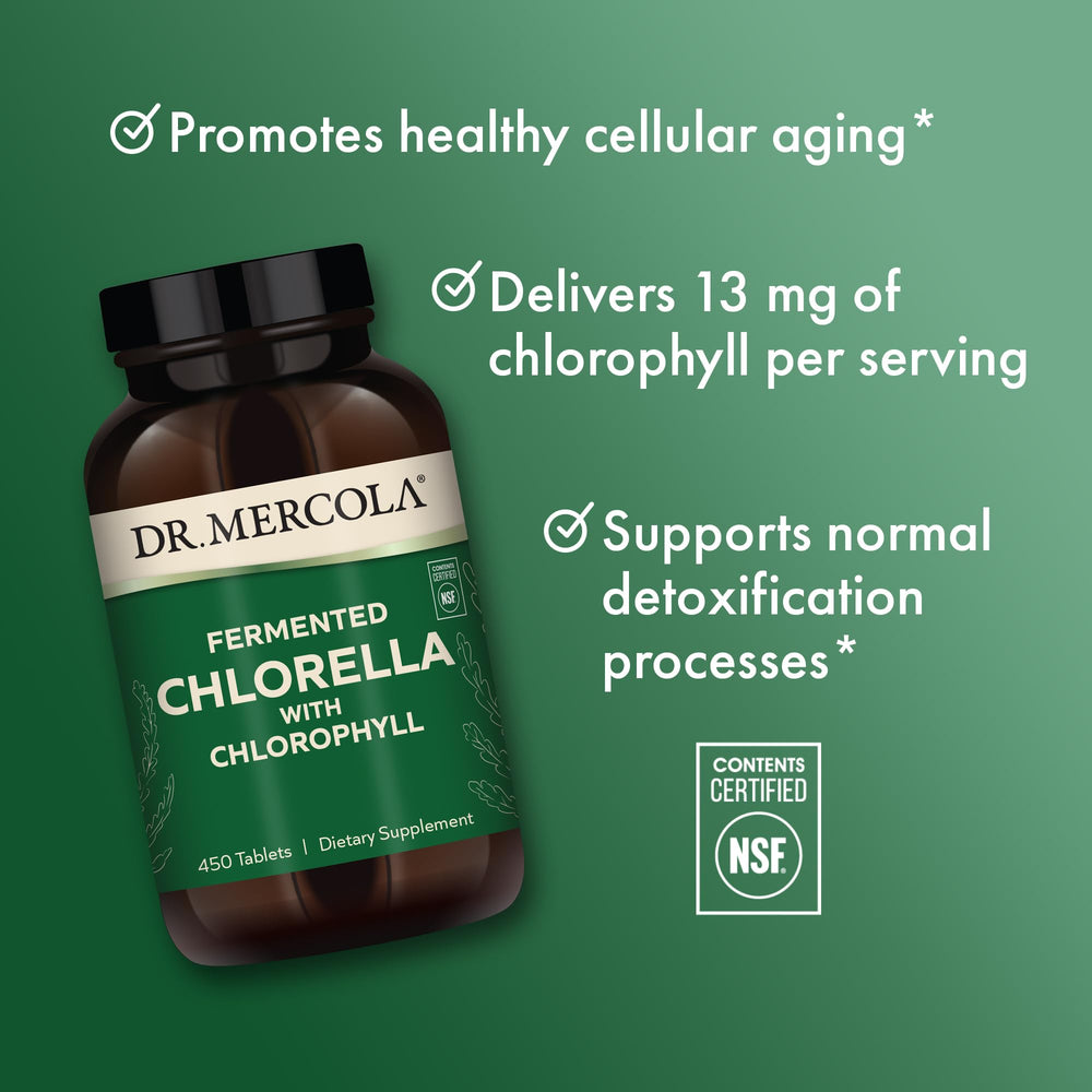 Dr Mercola fermented chlorella bottle