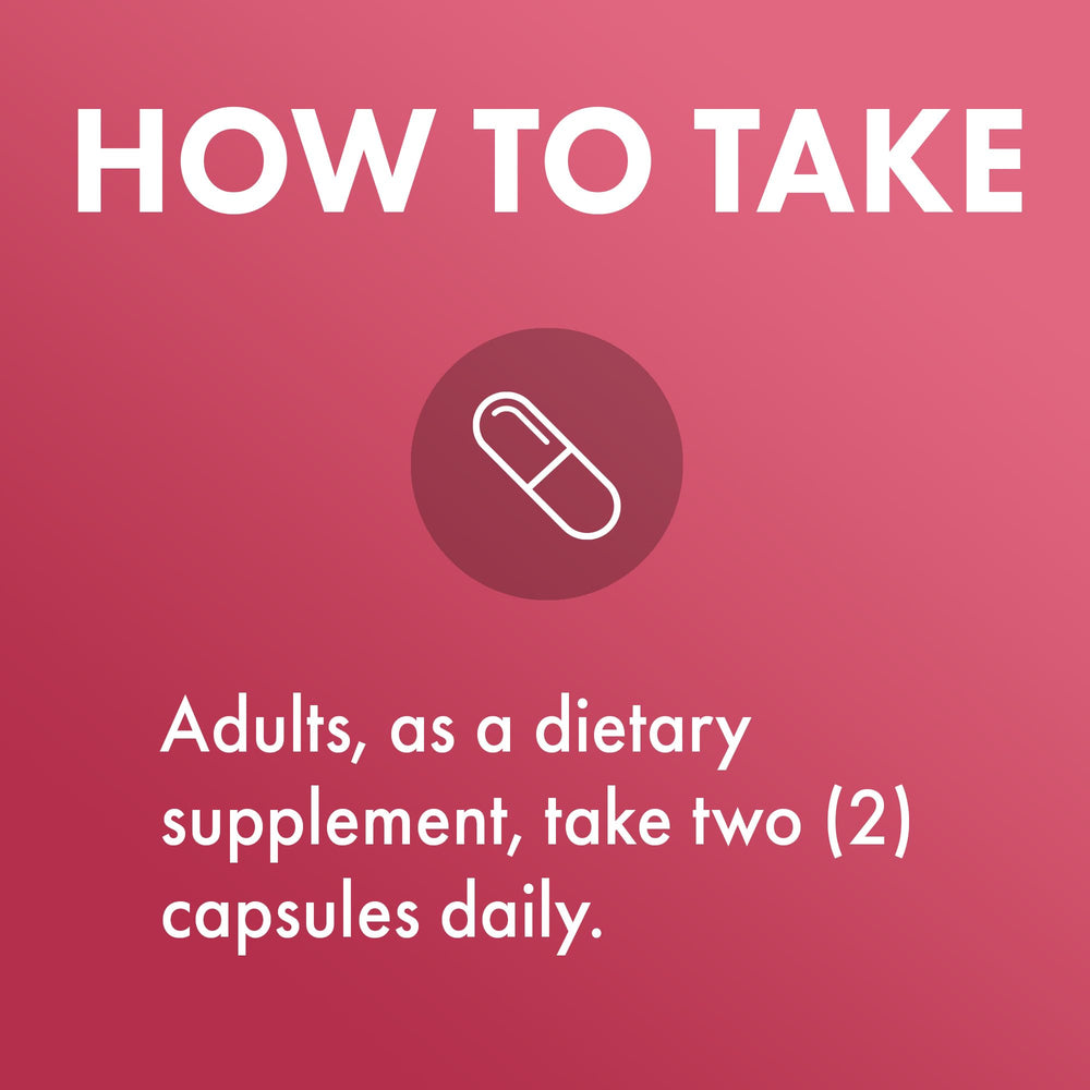 Supplement facts panel and 60 capsules count