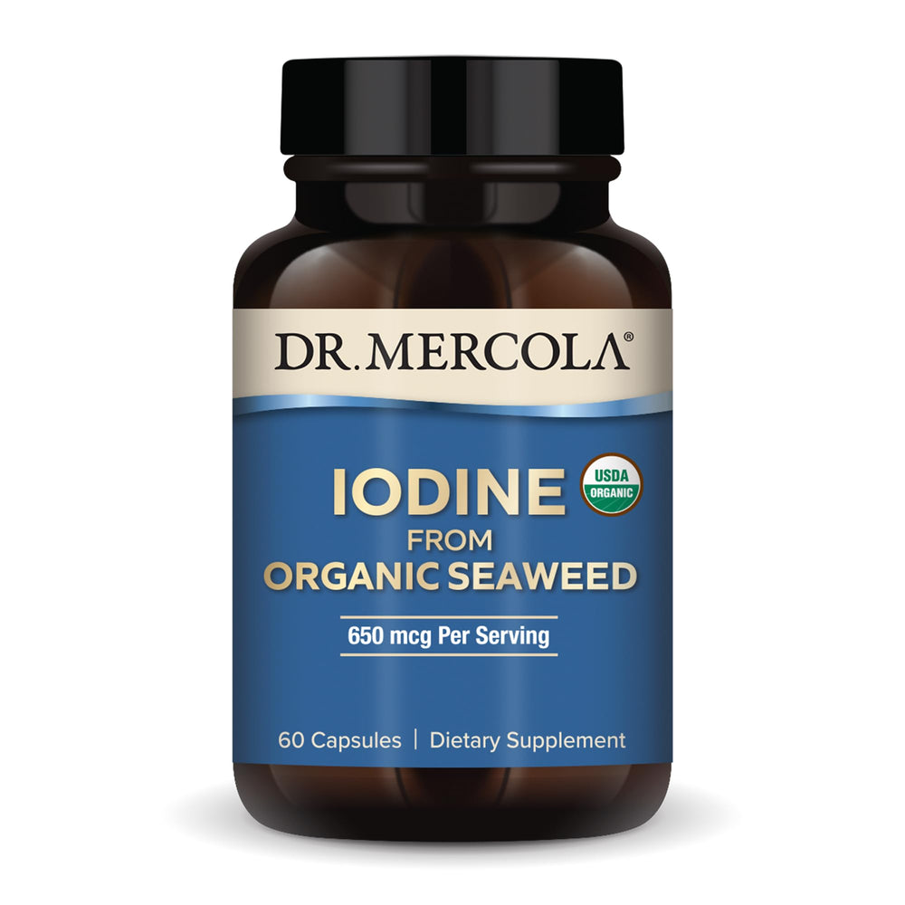 Dr. Mercola Iodine from Organic Seaweed bottle and label