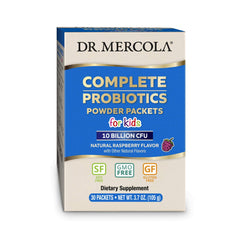 Front of Dr. Mercola Complete Probiotics for Kids powder packets package