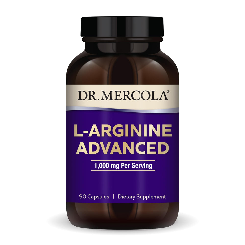 Front bottle packaging for Dr. Mercola L-Arginine Advanced