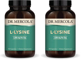 Dr. Mercola L-Lysine bottle showing 90 capsules, pack of 2