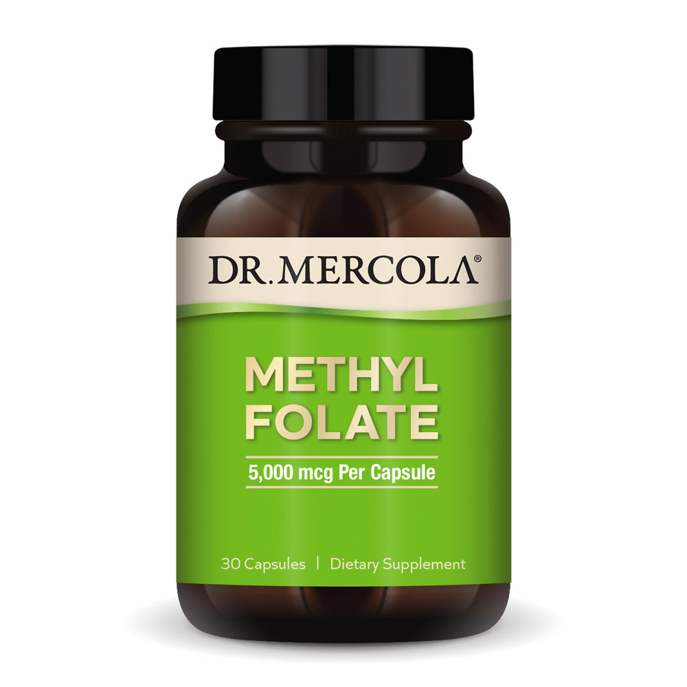 Dr. Mercola Methyl Folate 5 mg capsules bottle label