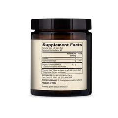 Close-up of Dr. Mercola Organic Maca Powder Gelatinized jar