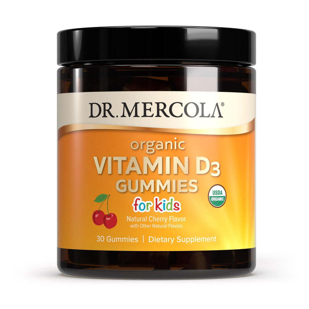 Product image of Dr. Mercola Organic Vitamin D3 Gummies for Kids, 30 servings, cherry flavor
