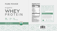 Dr. Mercola Pure Power Organic Whey Protein grass-fed source for lean muscle support.
