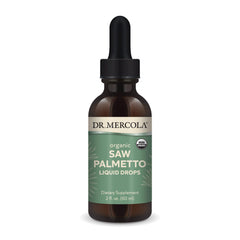 Bottle of Dr. Mercola Saw Palmetto Liquid Drops with label visible