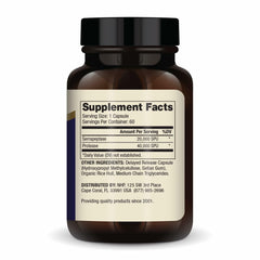 Bottle of Dr. Mercola Serrapeptase Enzymes on white background