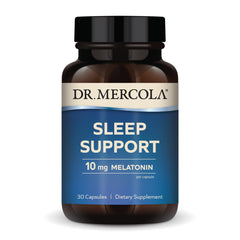 Dr. Mercola Sleep Support with Melatonin bottle - 30 capsules, 10 mg melatonin per serving