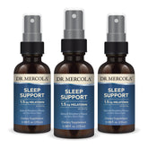 Dr. Mercola Sleep Support Melatonin Spray bottle with raspberry flavor, 0.98 fl oz (3 pack)