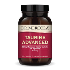Dr. Mercola Taurine Advanced bottle label close-up