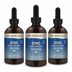 Front view of Dr. Mercola Zinc Liquid Drops bottle