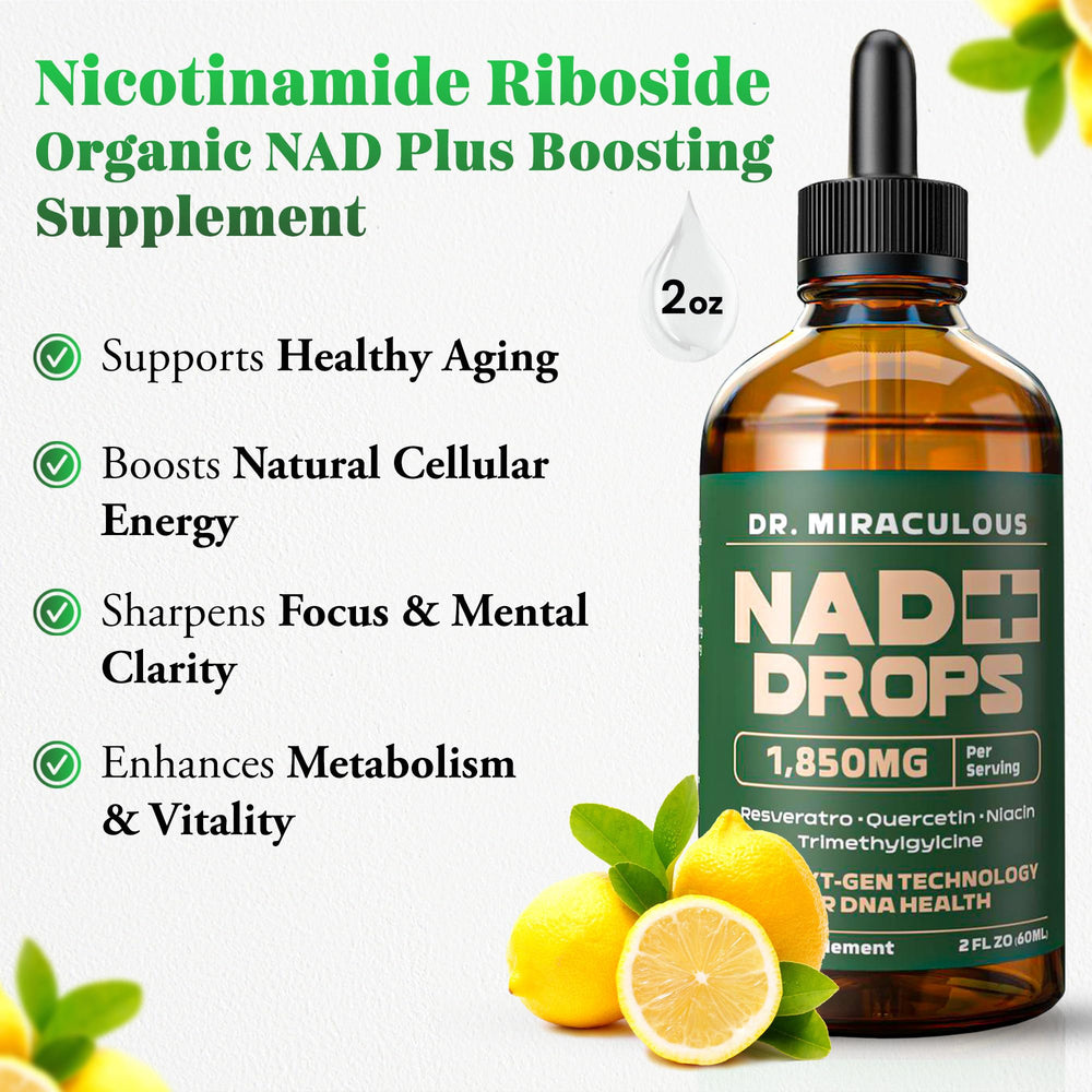 Usage instruction image for NAD+ liquid drops