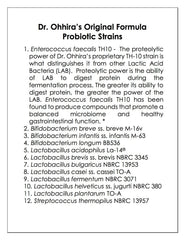Illustration of 12 probiotic strains in Dr Ohhira’s formula