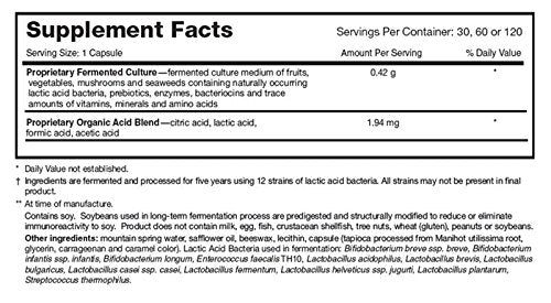 Graphic illustrating five-year fermentation process and prebiotics