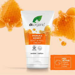 Applying Dr Organic Manuka Honey Foot Cream to clean foot for hydration