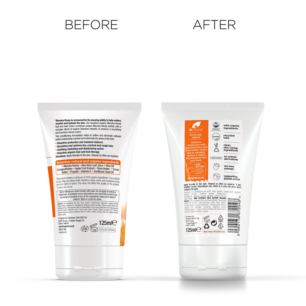 Closeup of honey extract in Dr Organic Manuka Honey Foot Cream