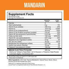 Glass of prepared drink with lemon beside the packets