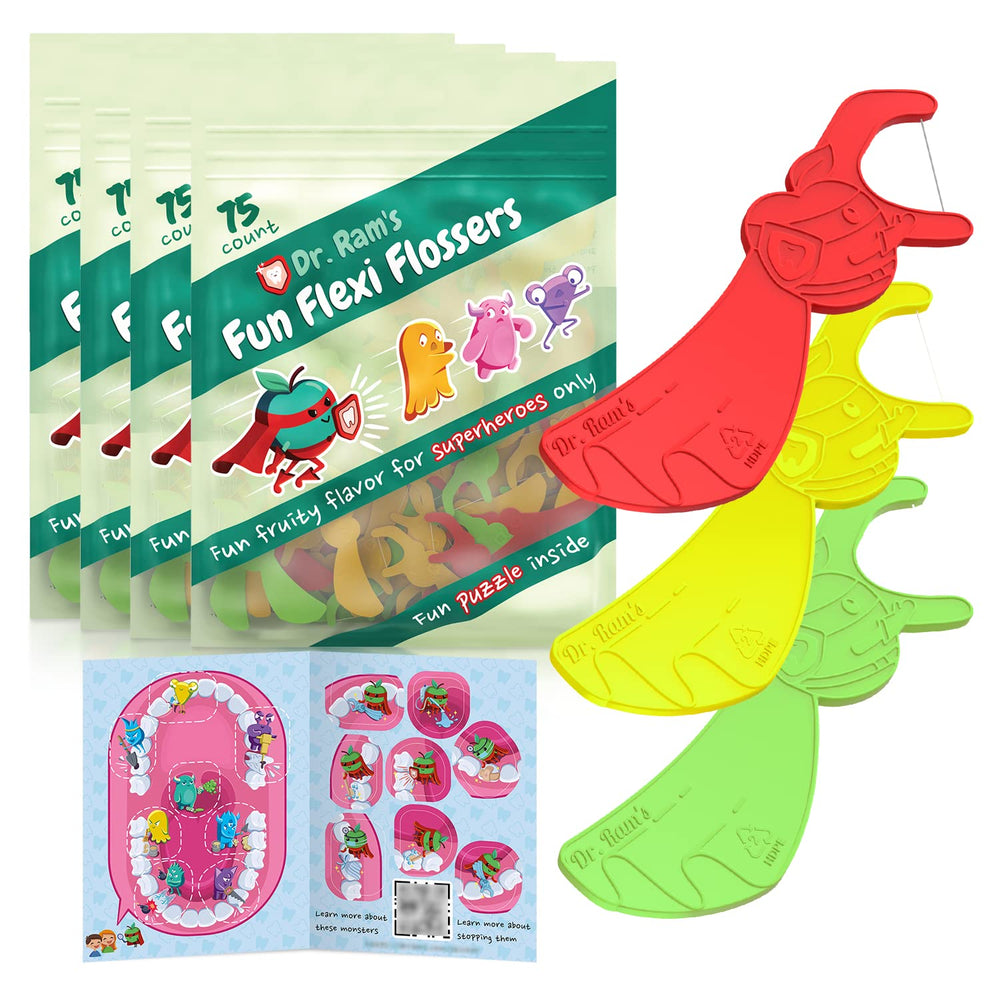 Dr. Ram's Fun Flexi Flossers for Kids 300-count package