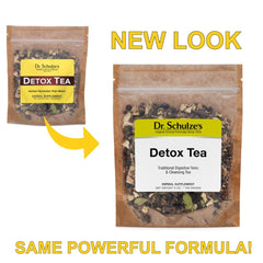Dr. Schulze’s Detox Tea burdock root image illustrating herbal detox blend.
