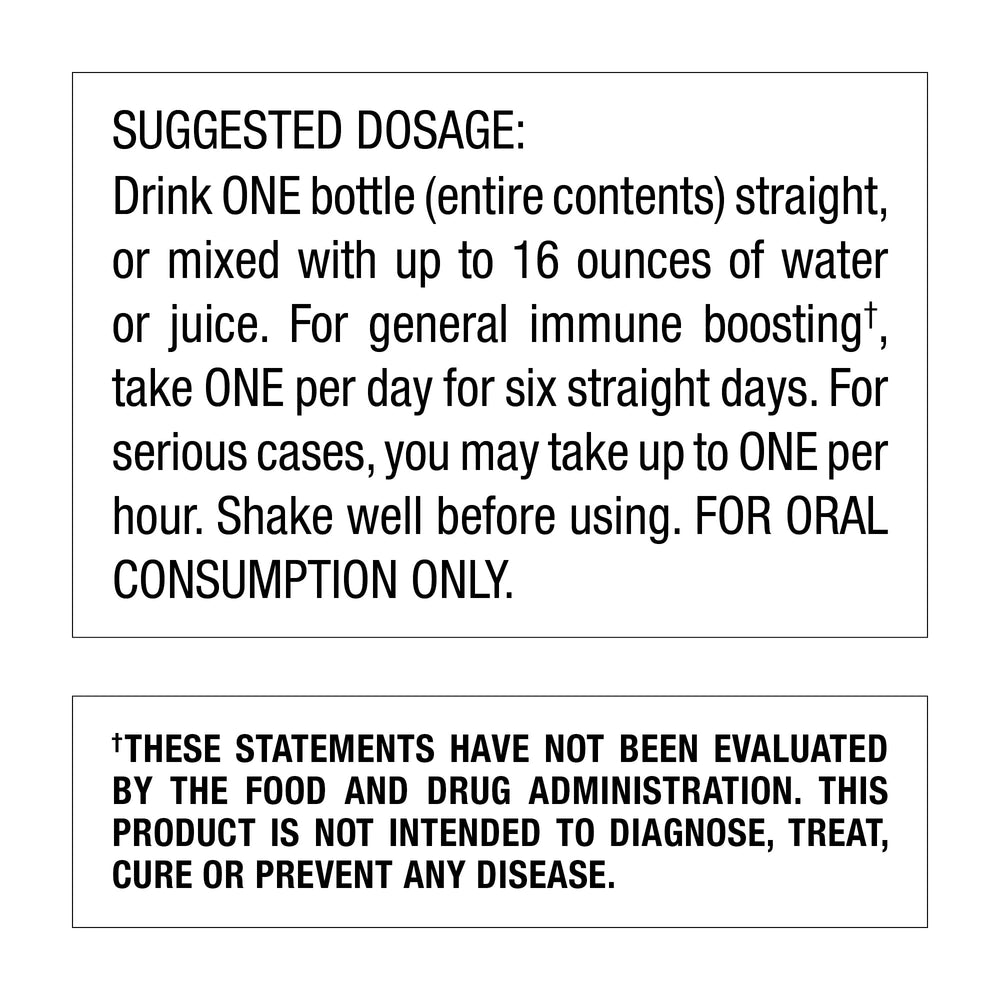 Herbal Shot packaging highlighting gluten-free, non-GMO and vegan properties