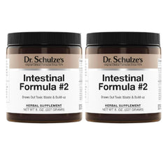 Dr. Schulze's Intestinal Formula #2 bottle front showing plant-based colon cleanse benefits