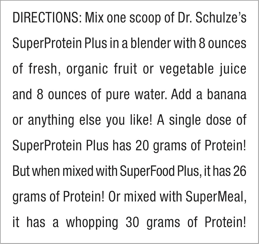 Graphic illustrating 20g protein per serving in SuperProtein Plus