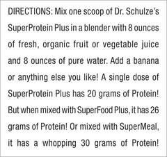 Graphic illustrating 20g protein per serving in SuperProtein Plus