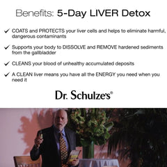 Dr. Schulze's 5-Day Liver Detox ingredients blend highlights herbal support.