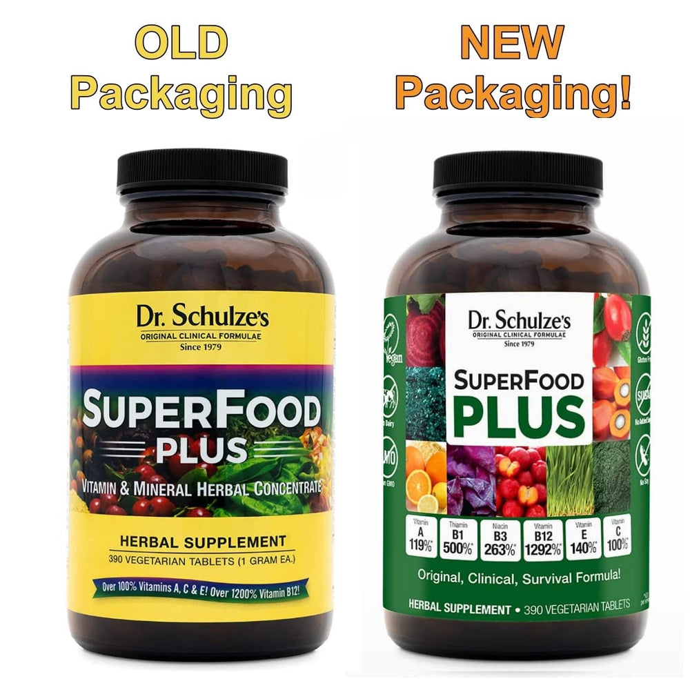 Packaging of Dr. Schulze's SuperFood Plus