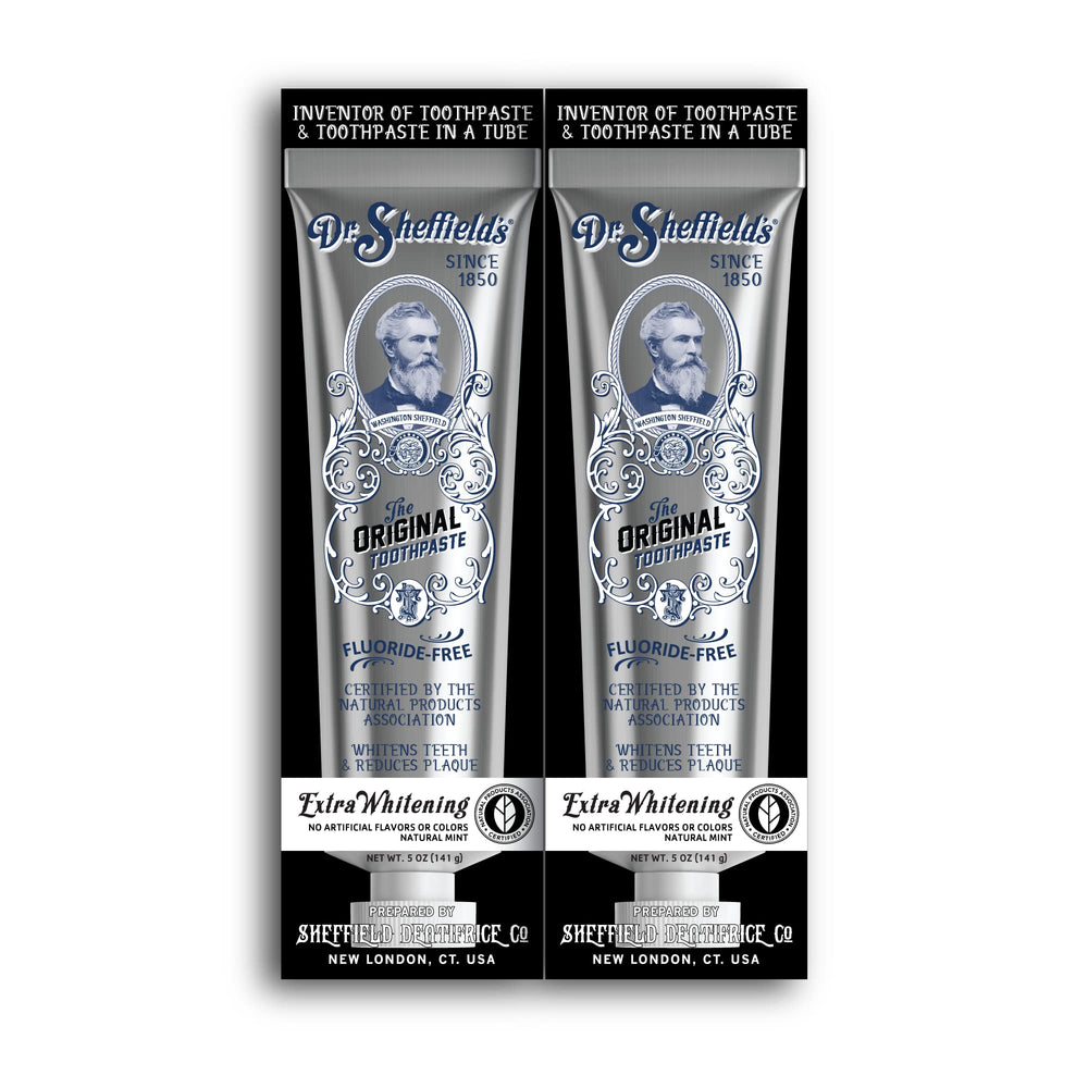 Dr. Sheffield’s Certified Natural Toothpaste Extra-Whitening 2-Pack - front view