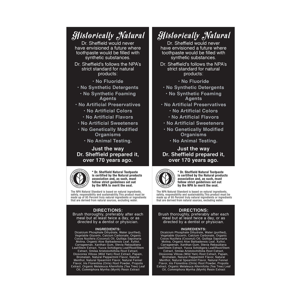 Dr. Sheffield’s Natural Toothpaste Extra-Whitening 2-Pack - side view