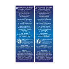 Icons indicating no fluoride and no synthetic additives