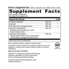 Close-up of Dr. Sinatra Lung Support label