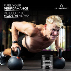 DR. SUNSHINE Forged 14-in-1 Shilajit herbal blend spoons show fenugreek and ashwagandha.