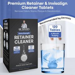 Fast-acting daily-use retainer cleaner for home or travel