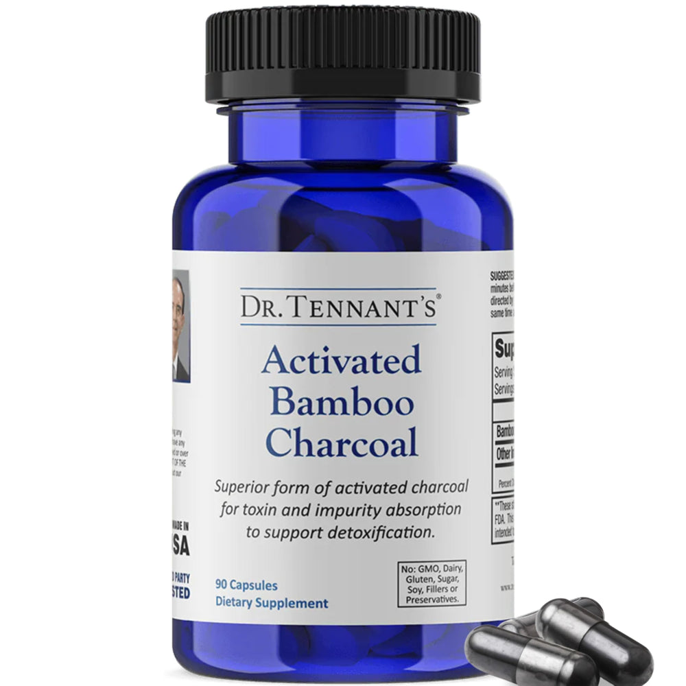 Dr. Tennant Activated Bamboo Charcoal Detox bottle front label