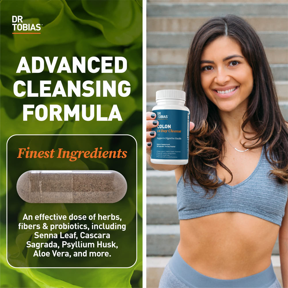 Close-up of Dr. Tobias Colon Cleanse bottle label