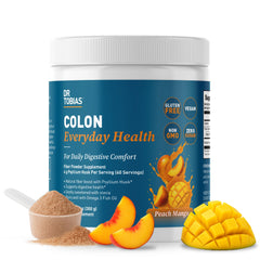 Dr. Tobias Colon Everyday Health Psyllium Husk Drink Peach Mango container with scoop