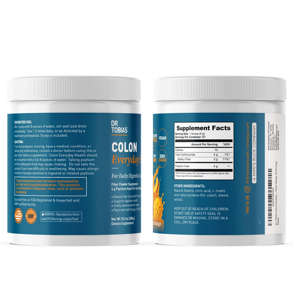 Nutrition facts and 4g psyllium per serving